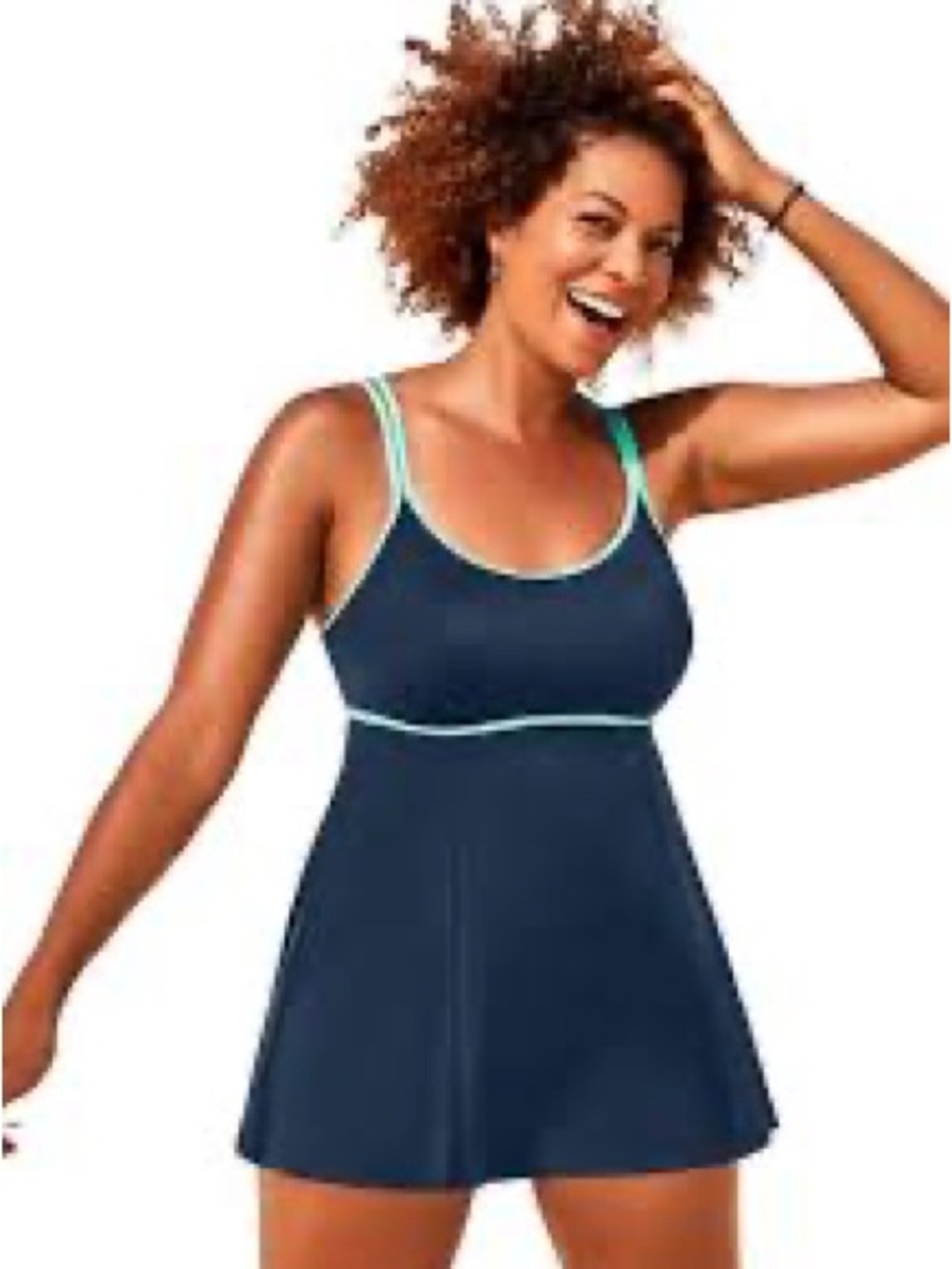 Navy & Teal Tank One-Piece Swimdress